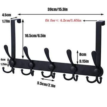 Encozy Over The Door Hooks - Heavy Duty Coat Rack Solution