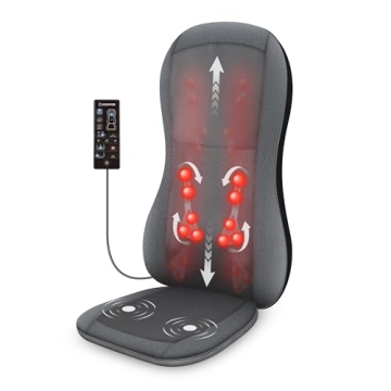 COMFIER Full Back Massager with Heat -2D/3D Shiatsu Massage Seat Cushion with 10 Massage Nodes, Mass...