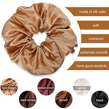 Chuangdi Jumbo Silk Scrunchies for Women - 6 Pack