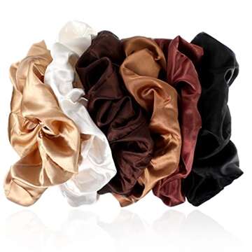 Chuangdi Jumbo Silk Scrunchies for Women - 6 Pack