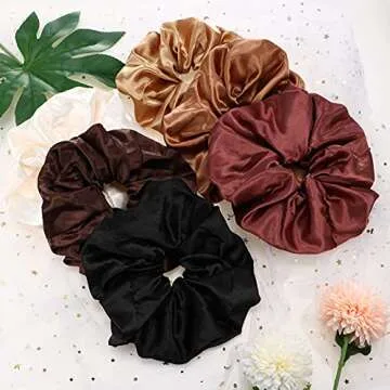 Chuangdi Jumbo Silk Scrunchies for Women - 6 Pack