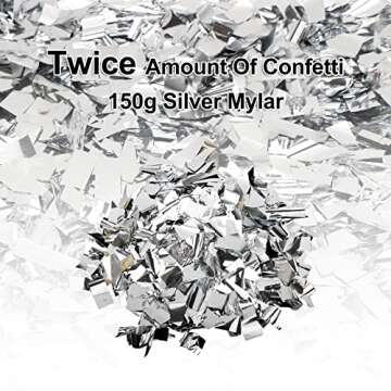 Confetti Cannon Party Poppers Shooters,(6 pack) YESHOW Confetti Blaster Silver Metallic for Birthday Graduation Wedding Christmas New Year’s Eve