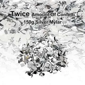 Confetti Cannon Party Poppers Shooters,(6 pack) YESHOW Confetti Blaster Silver Metallic for Birthday Graduation Wedding Christmas New Year’s Eve