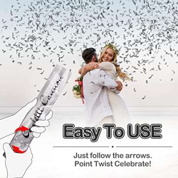 Confetti Cannon Party Poppers Shooters,(6 pack) YESHOW Confetti Blaster Silver Metallic for Birthday Graduation Wedding Christmas New Year’s Eve