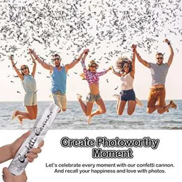 Confetti Cannon Party Poppers Shooters,(6 pack) YESHOW Confetti Blaster Silver Metallic for Birthday Graduation Wedding Christmas New Year’s Eve
