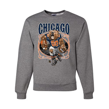 Wild Bobby Chicago Fan CHI Football Sports Unisex Sweatshirt in Heather Grey