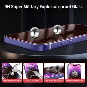 WASOCA 2 Pack Screen Protector for iphone 15 Pro [6.1 inch], New Red Light 9H Tempered Glass Screen Protector Upgraded Protection, Anti-Blue Light, Anti-Reflection, Patented Eye Protection