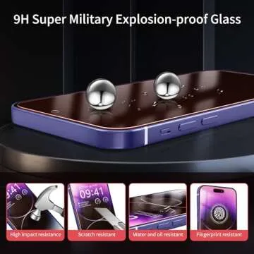 WASOCA 2 Pack Screen Protector for iphone 15 Pro [6.1 inch], New Red Light 9H Tempered Glass Screen Protector Upgraded Protection, Anti-Blue Light, Anti-Reflection, Patented Eye Protection