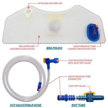 Sneaky Booze Sports Bra Hidden Flask Pouch for Women Portable 25oz Undetectable Alcohol Bag Concealable Plastic Wine Liquor Body Flasks Disguised Leak Proof Travel Bags for Cruise Concert (Medium)