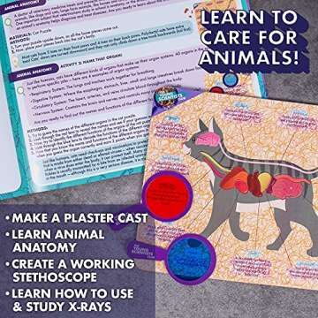 The Young Scientists Club Future Veterinarian Career Kit, 10+ Activities, Includes Interactive Learning Guide, Foam Dog, & Secret Message Viewers, Animal Science Kits for Kids, Gifts, STEM Learning