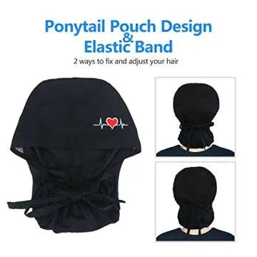 QBA Adjustable Working Cap for Long Hair & Sweat Control