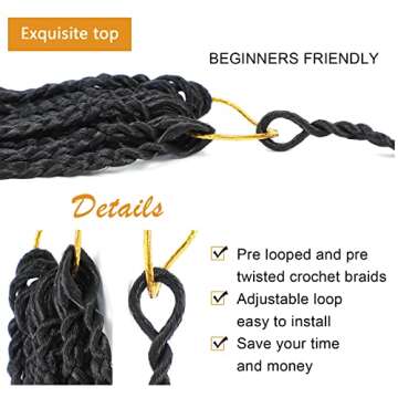 French Curl Crochet Braids 24 Inch 7 Packs for Women