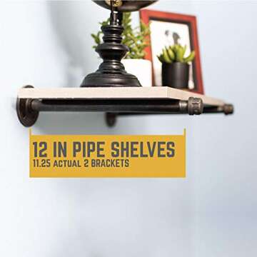 Pipe DÉCOR Industrial Pipe Shelf Brackets 4 Pack