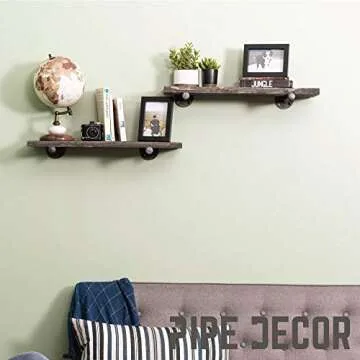Pipe DÉCOR Industrial Pipe Shelf Brackets 4 Pack