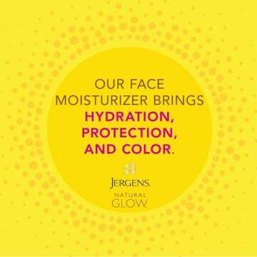 Jergens Natural Glow Self Tanner Face Moisturizer, SPF 20 Facial Sunscreen, Medium to Deep Skin Tone, Sunless Tanning, Oil Free, Broad Spectrum Protection UVA and UVB, 2 oz (Packaging May Vary)