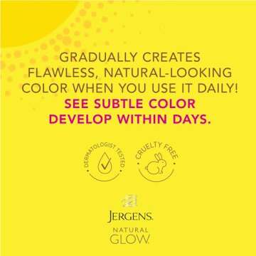 Jergens Natural Glow Self Tanner Face Moisturizer, SPF 20 Facial Sunscreen, Medium to Deep Skin Tone, Sunless Tanning, Oil Free, Broad Spectrum Protection UVA and UVB, 2 oz (Packaging May Vary)