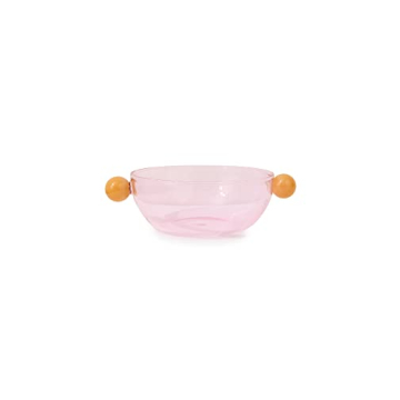 Maison Balzac Dot Dot Bowl in Pink and Opaque Yellow