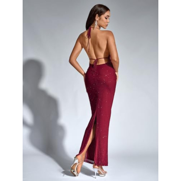 KUTUMAI Sequin Bodycon Maxi Dress for Evening Parties