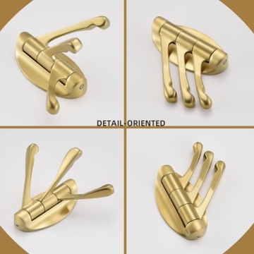 Stylish Angle Simple Swivel Towel Hooks in Brushed Gold