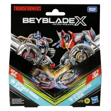 Beyblade X Transformers Optimus vs Starscream Set for Kids