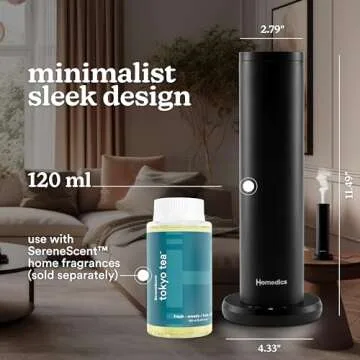 Homedics SereneScent Waterless Home Fragrance Diffuser, Use with Homedics SereneScent Oil (Sold Separately), Patented Air Diffusion Technology, Clean & Natural Fragrance, Enhances Mood, Large Rooms