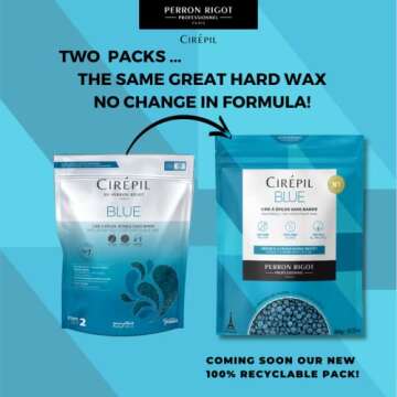 Cirepil - Blue - 800g Wax Beads - Unscented for Sensitive Skin - Disposable Blue Wax Refill - Fluid ...