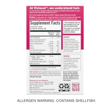 Viviscal Hair Growth Supplements for Fuller Hair - 180 Tablets