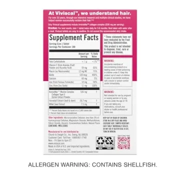 Viviscal Hair Growth Supplements for Fuller Hair - 180 Tablets