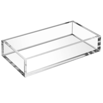 HIIMIEI Acrylic Napkin Holder Tray,8mm Thick Acrylic Guest Towel Holder 8.5x4 inches, Crystal Clear ...