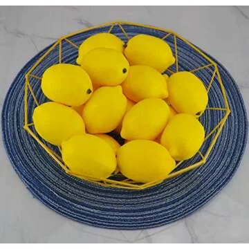 JEDFORE Artificial Lemons Simulation Lifelike Small Lemons Fake Fruit for Home Kitchen Wedding Party Decoration Photography 20pcs Set (Yellow)