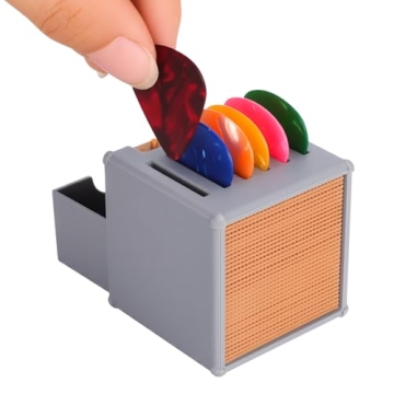 HETOETF Guitar Picks Holder Box, Guitar Picks Holder Box with 5 Celluloid Picks, Amp Speaker Styled ...