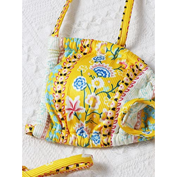 Stunning WDIRARA Floral Tie Side Bikini for Women