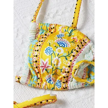 Stunning WDIRARA Floral Tie Side Bikini for Women