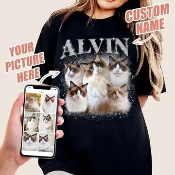 Mit & Mia Bootleg Rap Tee Shirts Photo 90s Vintage Tees for Boyfriend Graphic Gift Dog Cat Lover Bir...