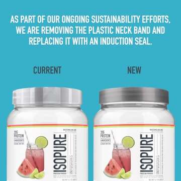 Isopure Clear Whey Isolate Protein Powder Infusions, Lactose Free, Gluten Free, Naturally Flavored, Citrus Lemonade, 20g Protein Per Serving, 1.9 Lb, 36 Servings