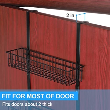 Over The Door Organizing Hooks with 2 Baskets and 5 Hooks