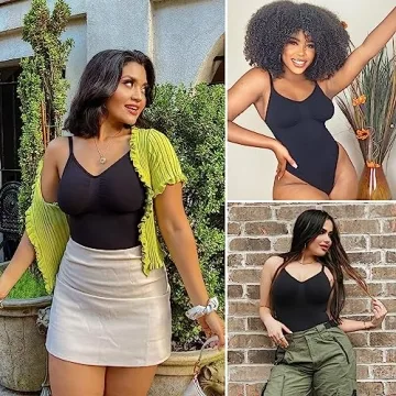 SHAPERX Tummy Control Seamless Bodysuit for Women
