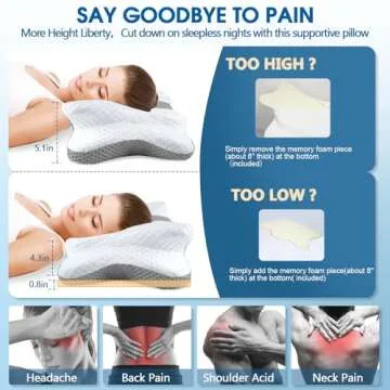 CHxxy Cervical Pillow for Neck Pain Relief - Ergonomic Support