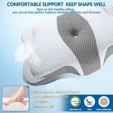CHxxy Cervical Pillow for Neck Pain Relief - Ergonomic Support