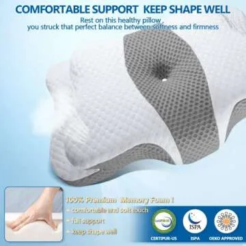 CHxxy Cervical Pillow for Neck Pain Relief - Ergonomic Support