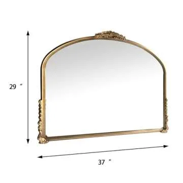 OUSHUAI Gold Vintage Wall Mirror - Elegant Home Decor