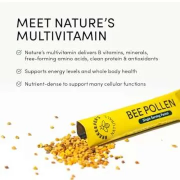Beekeeper's Naturals - 100% Raw Bee Pollen Stick Packs, Natural Preserved Enzymes, Source of Vitamin B, Minerals, Amino Acids & Protein - Paleo & Keto Friendly, Gluten Free (15ct)