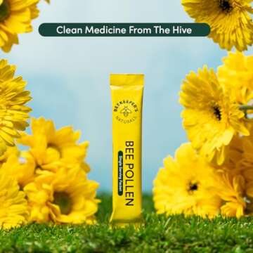 Beekeeper's Naturals - 100% Raw Bee Pollen Stick Packs, Natural Preserved Enzymes, Source of Vitamin B, Minerals, Amino Acids & Protein - Paleo & Keto Friendly, Gluten Free (15ct)