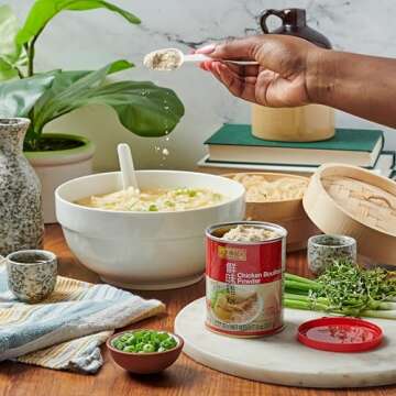 Lee Kum Kee Chicken Bouillon Powder (8 oz - 1 Pack) – Gluten Free, Authentic Chicken Flavor for Soups, Stews, Marinades, Porridge, Seafood, and Seasoning WonTon Soups