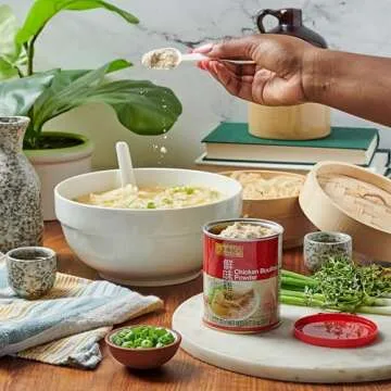 Lee Kum Kee Chicken Bouillon Powder (8 oz - 1 Pack) – Gluten Free, Authentic Chicken Flavor for Soups, Stews, Marinades, Porridge, Seafood, and Seasoning WonTon Soups