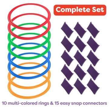 Hey! Play! Hopscotch Ring Game: Creative 10-Ring Set for Kids