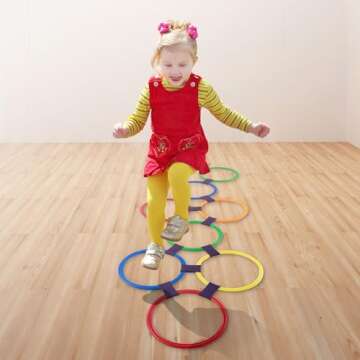 Hopscotch Ring Game - 10 Colorful Rings for Family Fun