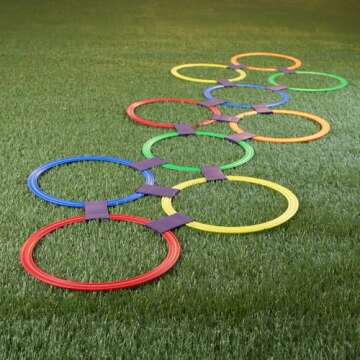 Hopscotch Ring Game - 10 Colorful Rings for Family Fun