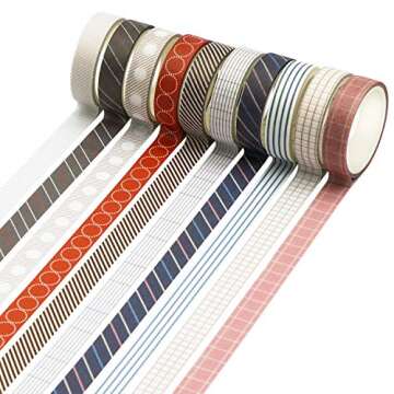 Knaid 40 Rolls of Slim Washi Tape Gift Box Set, Decorative Paper Tapes 10 mm Wide for Scrapbooking, ...