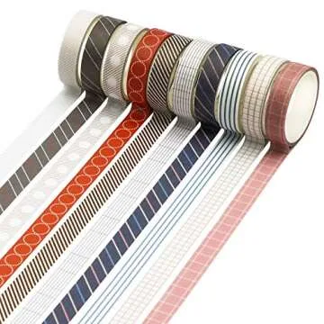 Knaid 40 Rolls of Slim Washi Tape Gift Box Set, Decorative Paper Tapes 10 mm Wide for Scrapbooking, ...